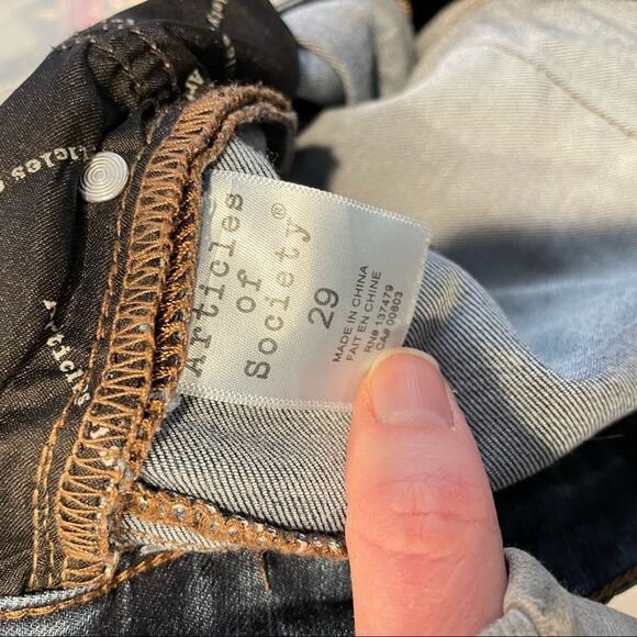 Articles Of Society Medium Wash Low Rise Skinny Jeans 29 Ankle Length Y2K Denim - Picture 11 of 11